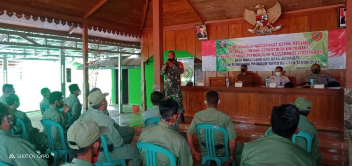 Sosialisasi Kamtibmas Pada Linmas Dilokasi TMMD 110 Bojonegoro